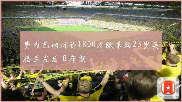 费内巴切标价1800万欧求购23岁英格兰左后卫布朗